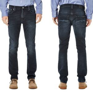 Nudie Jeans Thin Finn Organic Blue Strike Men’s Tag Size 36 HEMMED